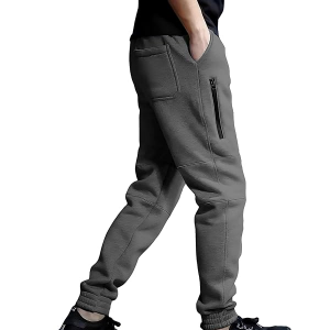 Men Dark Grey Warm Snow Hiking Trousers With Fleece Lining