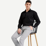 Long Sleeve Solid Black Formal Shirt